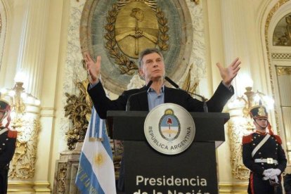 El presidente argentino Mauricio Macri en un acto en Buenos Aires este lunes.