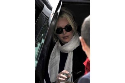 La actriz Lindsay Lohan llega el Tribunal Superior de Justicia de Los Ángeles.