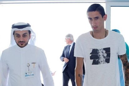 Di María, en las instalaciones de un hospital de Doha.