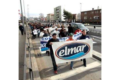 Manifestación de los trabajadores de Elmar, el pasado día 13.