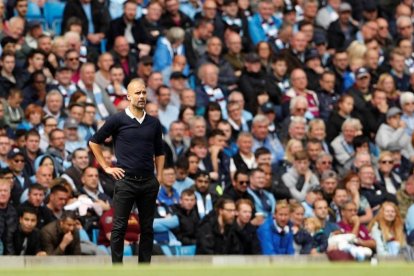 Guardiola, durante un partido de la Premier de esta temporada.