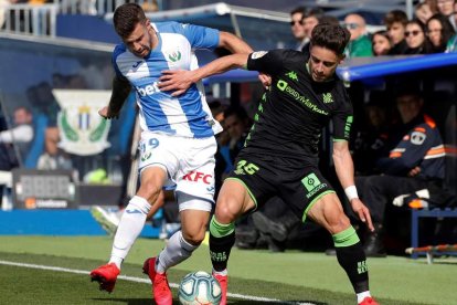 Ruibal y Moreno, durante el partido.