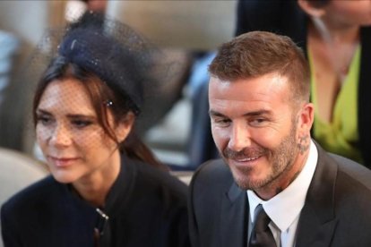 David y Victoria Beckham, en la boda del príncipe Enrique y Meghan Markle.