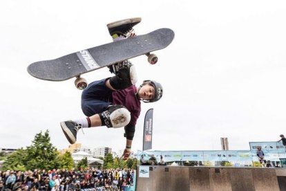 El leonés Leonardo Vinicius, en una competición en Francia. L. V.