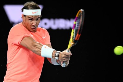 n action during his second Round Men's singles match against Michael Mmoh of the USA on Day 4 of the Australian Open at Melbourne