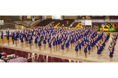 El Club Ritmo, con Carolina a la cabeza, deleitó sobre el tapiz del Palacio de Deportes a los cerca de mil asistentes de una brillante jornada de gimnasia. F. OTERO PERANDONES