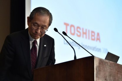 Satoshi Tsunakawa, presidente de Toshiba, este 14 de marzo del 2017.