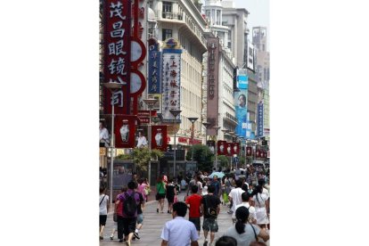 Una calle de Shangai.