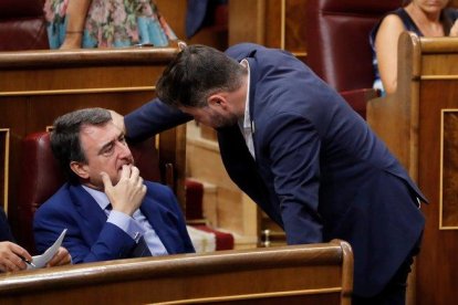 Aitor Rufián y Gabriel Rufián, este martes en el Congreso.