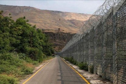 El disputado territorio de los Altos del Golán. frontera entre Israel y Siria.