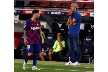 La relación entre Messi y Setién sigue sin ser buena. A. ESTÉVEZ