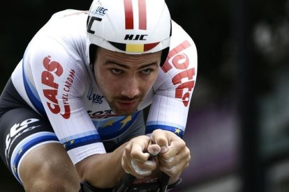 Campenaerts, en una prueba ciclista.