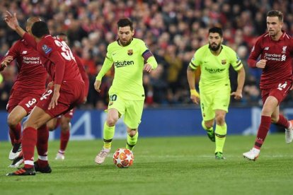 El Liverpool humilló en Anfield al Barcelona, que dejo escapar la ventaja de tres goles que consiguió en la ida. NEIL HALL