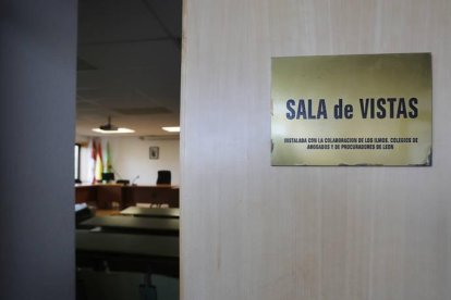 Sala de vistas de los Juzgados de León.