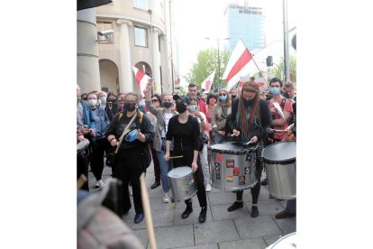 Manifestación en apoyo a Román Protasévich. WOJCIECH OLKUSNIK