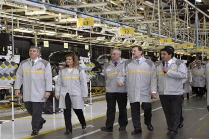 Rajoy y Herrera, en su última visita a Renault en Palencia.