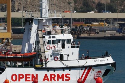 El Open Arms, a su llegada al puerto de Barcelona. /