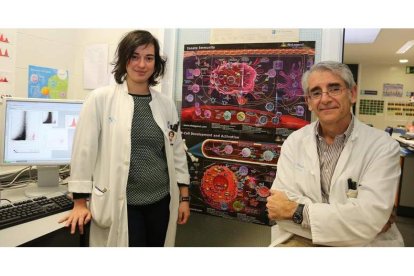 Sara Calleja, adjunta, y José María García Ruiz de Morales, jefe de Inmunología, en el Hospital de León.