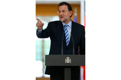 Mariano Rajoy, en la rueda de prensa de ayer.