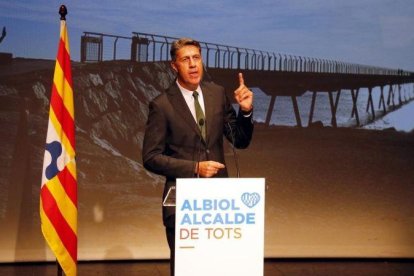 Xavier García Albiol, durante la conferencia de presentación de su candidatura a la alcaldía de Badalona.