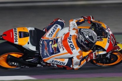 Marc Márquez (Honda), en el test de ayer en Doha (Catar).