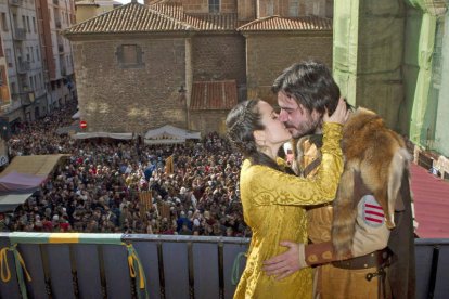 Momento final de la recreación de la 17 edición de la leyenda de los Amantes de Teruel.