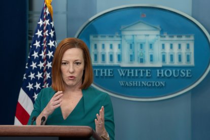 La secretaria de Prensa de la Casa Blanca, Jen-Psaki. EFE / EPA / YURI GRIPAS / POOL