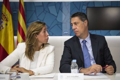 Alicia Sánchez-Camacho y Xavier García Albiol, en la sede del PPC.