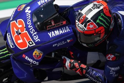 El catalán Maverick Viñales (Yamaha) ha liderado hoy los ensayos de Holanda, cosa que no ocurría desde hacia meses (Aragón-2017). /