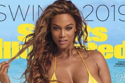 Tyra Banks, otra vez chica de portada en Sport Illustrated.