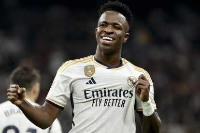 Vinicius fue protagonista de la final de la Supercopa con tres goles y una asistencia. SERGIO PÉREZ