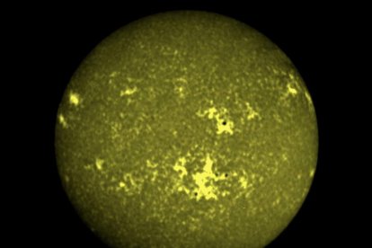 La primera imagen del Sol capturada por la sonda Aditya-L1 el pasado 6 de diciembre.  INDIA ISRO / EFE