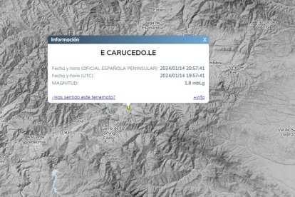 Terremoto registrado en Carucedo. DL