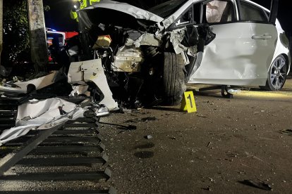 Estado en el que quedó el vehículo tras el accidente.