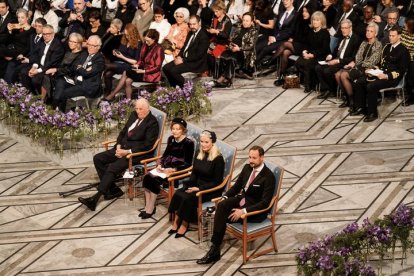 La familia real noruega, durante un acto oficial.