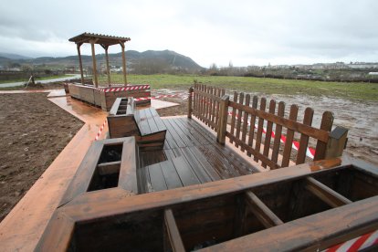 El parklet, ayer, en su nueva ubicación.