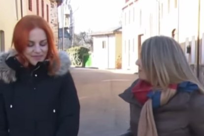 La astronauta leonesa Sara García, en un momento del programa de TVE.