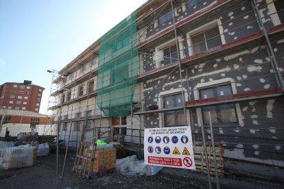 Imagen de las obras en el antiguo edificio de personal, este jueves.