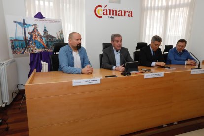 Campillo, Vega, Cepedano y Cayón, en el acto de esta mañana.