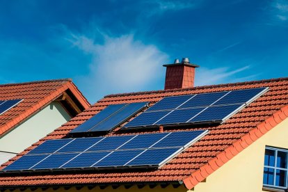 Placas solares en una vivienda