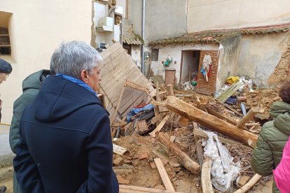 Eduardo Diego, en su visita a Valderas.