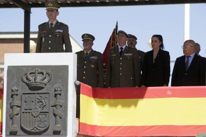 El coronel Antonio Monguío Bergua durante el acto de toma de posesión de la jefatura del mando de artillería de campaña y de la comandancia militar de León