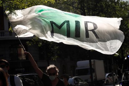 Imagen de archivo de una protesta de médicos residentes (MIR) en Madrid. EFE/J.J. Guillén