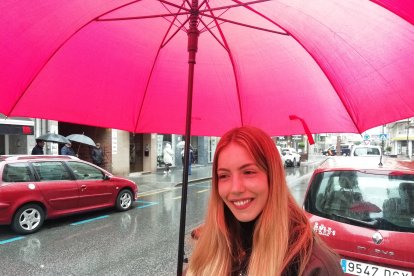 Claudia Alba, este miércoles, en la manifestación del 1 de Mayo de Ponferrada.