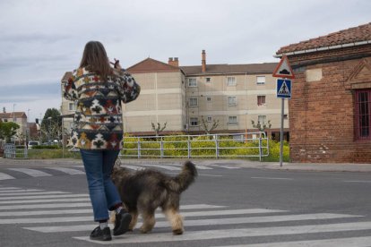 Una mujer pasea por Armunia.