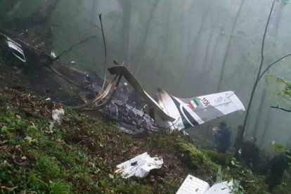 Imagen del helicóptero en el que viajaba el presidente de Irán tras el accidente mortal