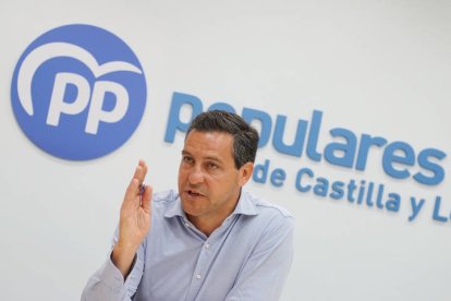 El portavoz del PP en las Cortes de Castilla y León y candidato al Parlamento Europeo, Raúl de la Hoz ayer.