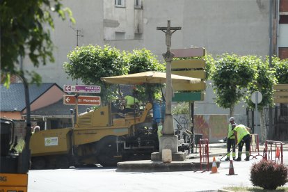 Las obras ya se podían ver este martes.