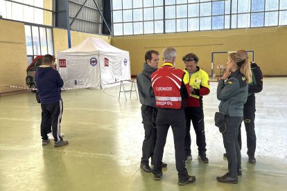 Puesto de mando avanzado que se instaló en el barrio de La Gándara, en Soba, para coordinar las labores de rescate.