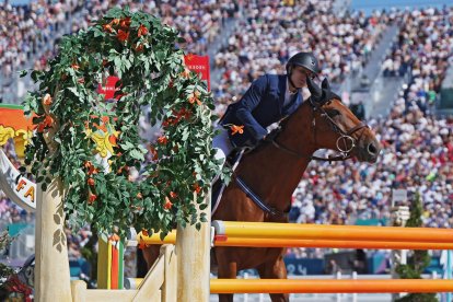 La española Laura Heredia, decimoséptima en la final del pentatlón moderno, en Versalles Francia. España) EFE/EPA/MOHAMMED BADRA